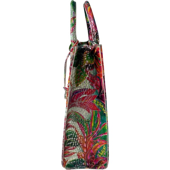 Brahmin Monique Tropical Utopia Leather Tote Bag Multicolor - Picture 4 of 10